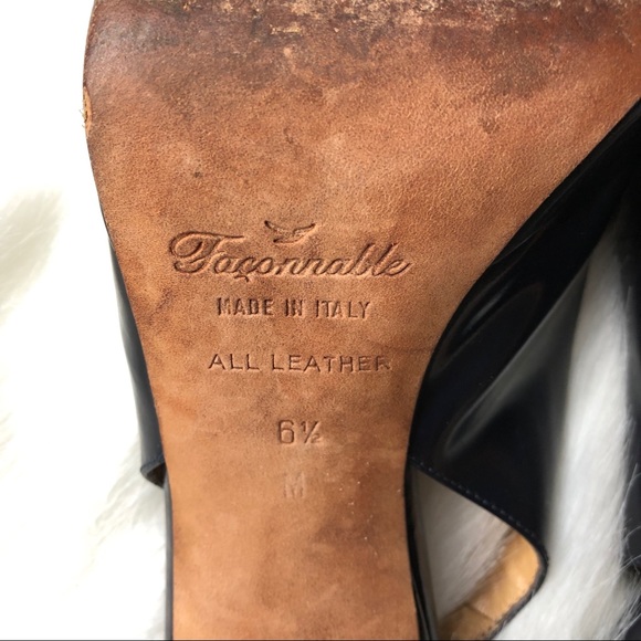 Faconnable Dark Navy Blue Slingback Sandal Pumps - Picture 6 of 6